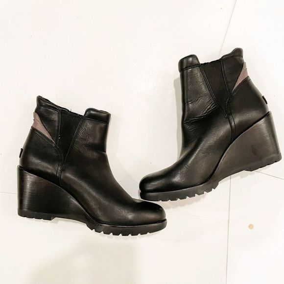SOREL Joan Of Arctic  Wedge Boot Ankle Bootie Black 10 - Picture 2 of 7